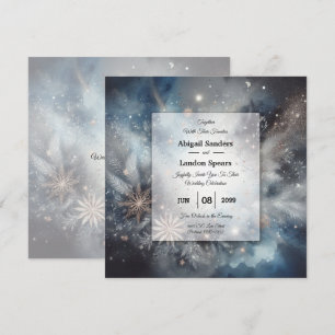 Invitación Boda Destello de Medianoche Invernal Celestial