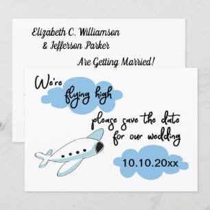 Invitación Boda Destino Del Avión Guardar La Fecha