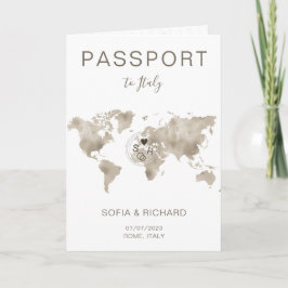 Invitación Boda Destino Pasaporte Mapa Mundial Viaje Inv