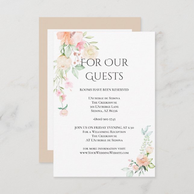 Invitación Boda | Detalles de la flor de primavera acuarela (Anverso / Reverso)