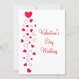 Invitación Boda Día de San Valentín de diseño de corazones ro