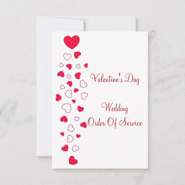 Invitación Boda Día de San Valentín  De Red Hearts (Anverso)