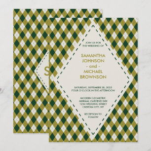 Invitación Boda Diamante de Tartán Irlandés