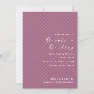 Invitación Boda Diamante Púrpura Real