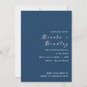 Invitación Boda Diamante Verde Azul