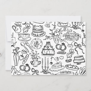 Invitación boda dibujada a mano matrimonio vegano vegetariano