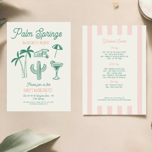 Invitación Boda dibujado a mano color verde de la primavera d