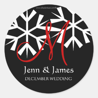 Invitación Boda Diciembre Monograma M Sello