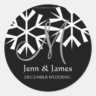 Invitación Boda Diciembre Monograma M Sello