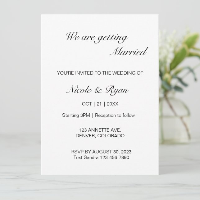 Invitación Boda digital Boda electrónico Boda moderno (Anverso de pie)