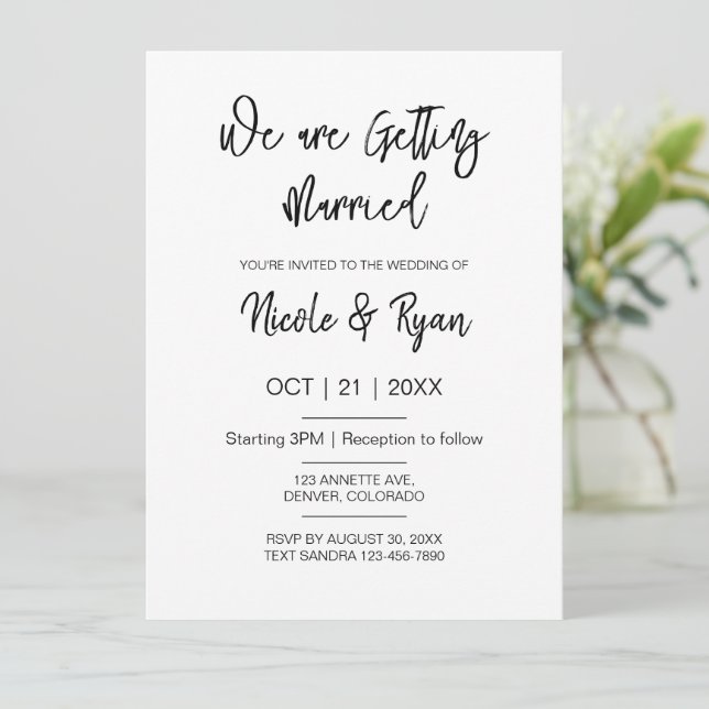 Invitación Boda digital Boda electrónico Boda moderno (Anverso de pie)