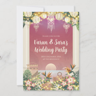 Invitación Boda digital Cóctel invita al Boda indio