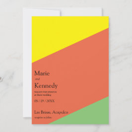 Invitación Boda digital de colores de verano amarillo brillan