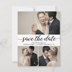 Invitación Boda digital de múltiples fotos de escritura moder