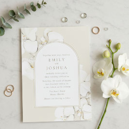 Invitación Boda digital floral de orquídeas blancas