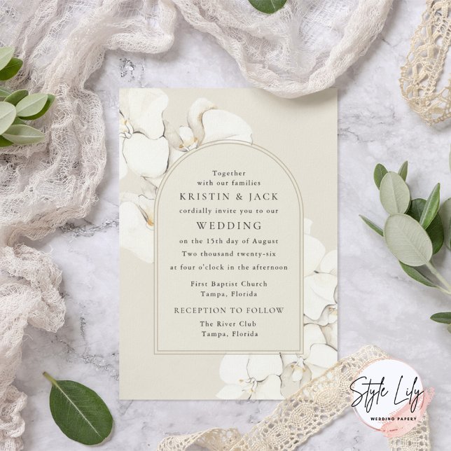 Invitación Boda Digital Floral Orquídea Botánica (Subido por el creador)