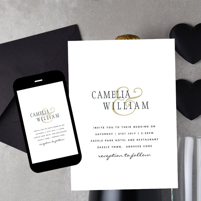 Invitación Boda digital o impresión Minimalista moderna (Subido por el creador)