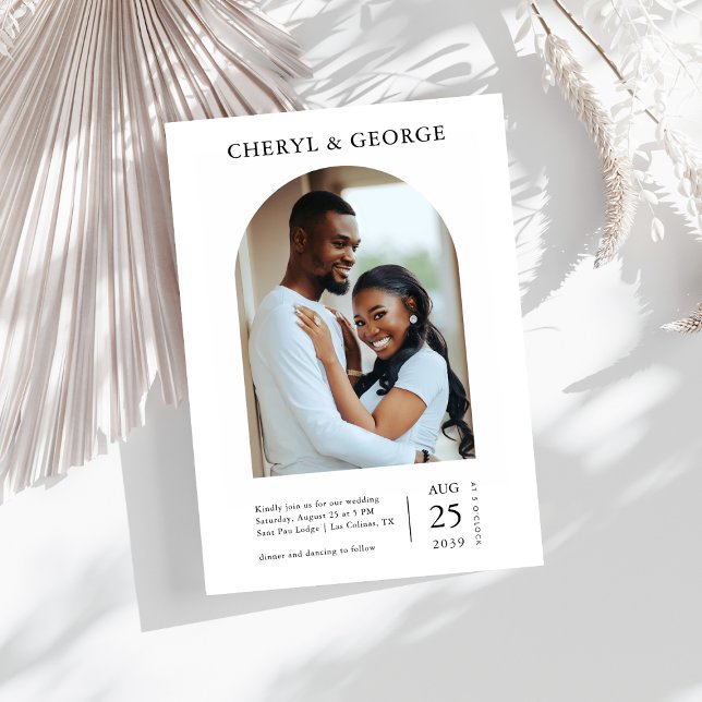 Invitación Boda digital o impreso de fotos de arco minimalist (Subido por el creador)
