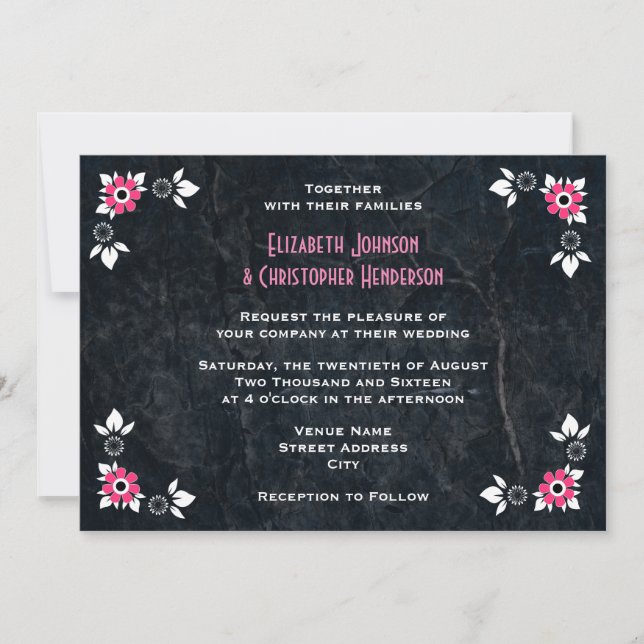 Invitación Boda Diner de estilo Cincuenta (Anverso)