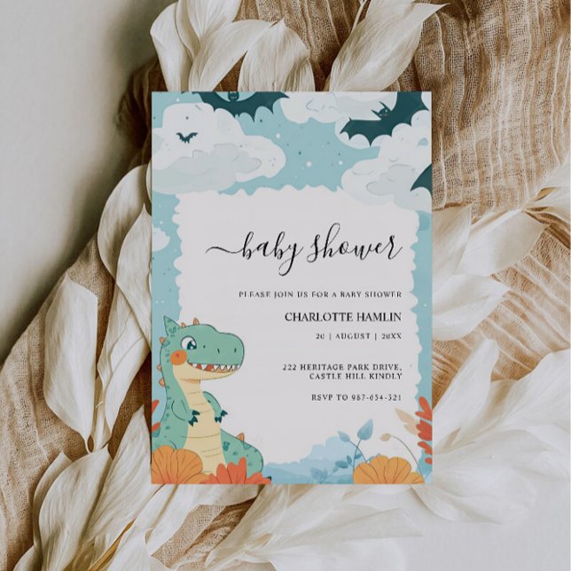 Invitación Boda Dinosaur Baby Shower (Wedding Dinosaur Baby Shower Invitation)