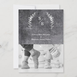 Invitación Boda Dirty Alternative Photo Couple Chalkboard