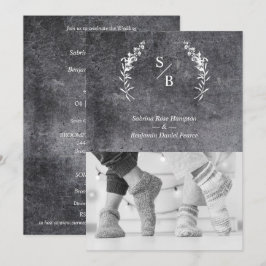 Invitación Boda Dirty Alternative Photo Couple Chalkboard
