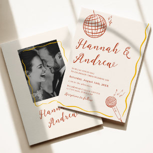 Invitación Boda Disco Retro