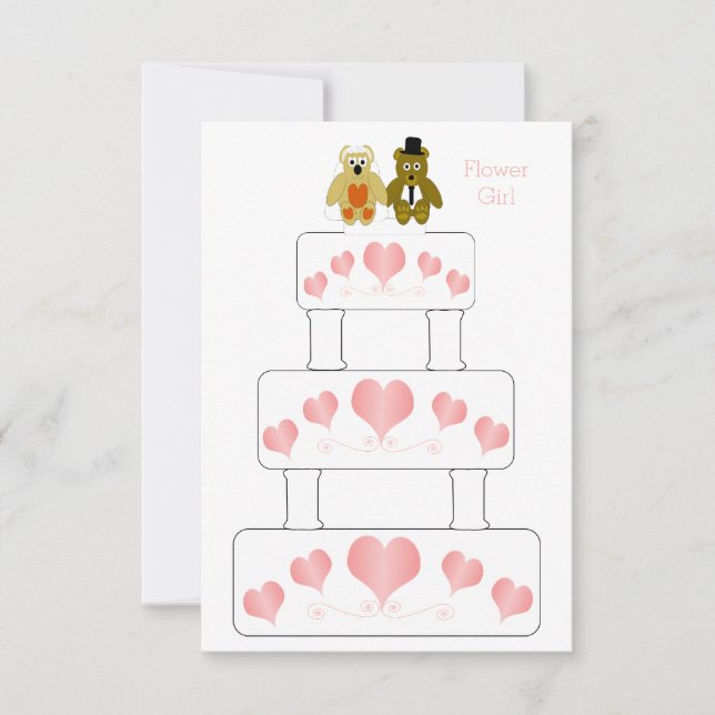 Invitación Boda Diseño de Pastel de Flor Solicitud de Niña (Anverso)