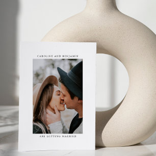 Invitación Boda Diseño Minimalista Moderno Foto Frente Atrás