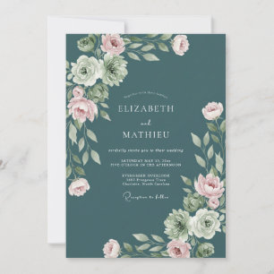 Invitación Boda Disposición Lujuriosa Flor de Té