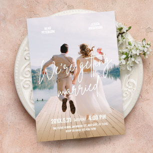 Invitación Boda divertida con foto moderna