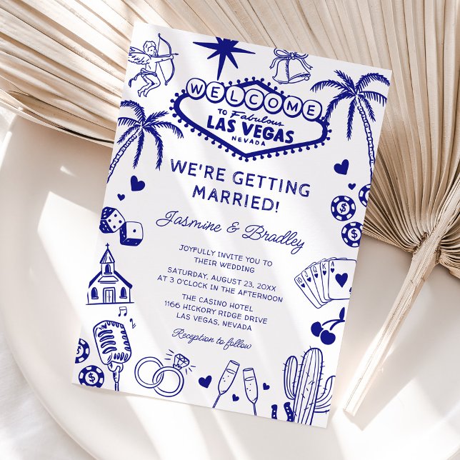 Invitación Boda divertida con garabatos de Las Vegas (Subido por el creador)