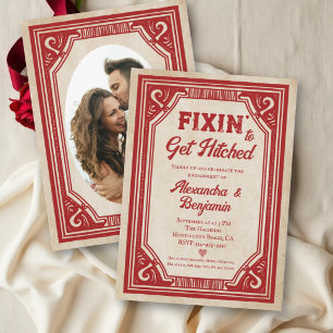 Invitación Boda divertida Foto antigua de compromiso