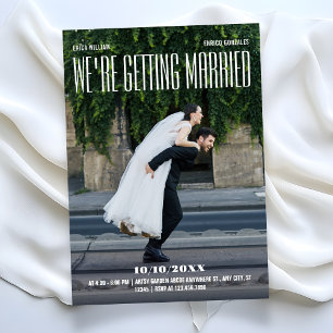 Invitación Boda divertida foto moderna