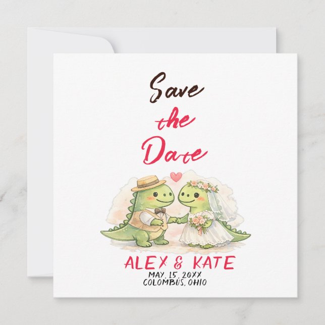 Invitación Boda divertida, guarde la fecha (Anverso)