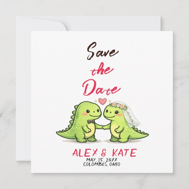 Invitación Boda divertida - salva la fecha (Anverso)