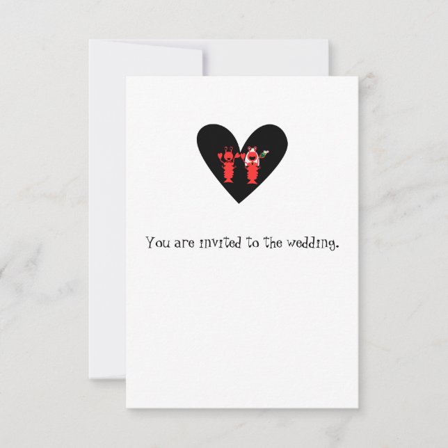 Invitación Boda divertida y divertida de langosta (Anverso)