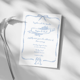 Invitación Boda divertida y extravagante con garabatos a mano