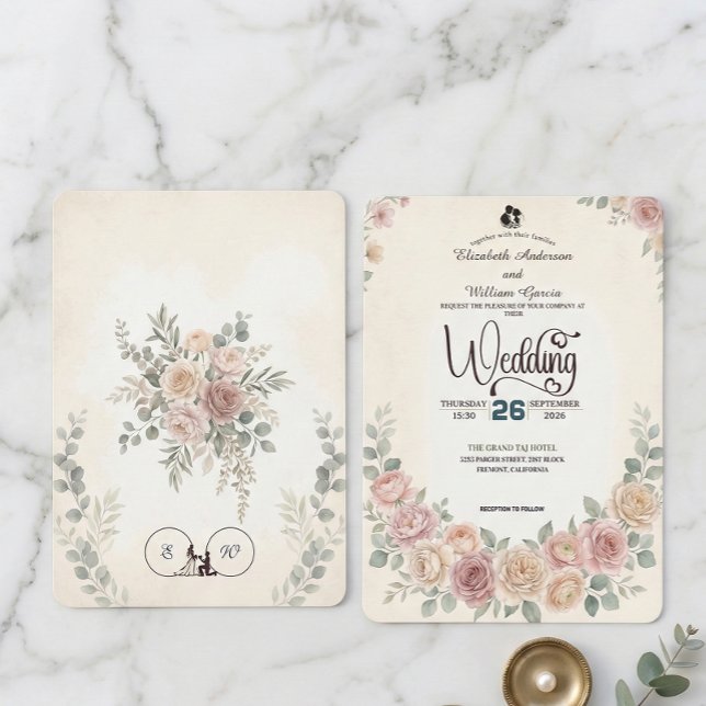 Invitación Boda Divina Boho Rosada Sonrosada (Subido por el creador)