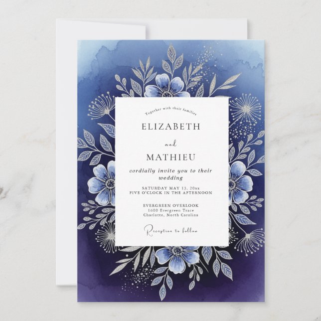 Invitación Boda Divina de Invierno Marina (Anverso)