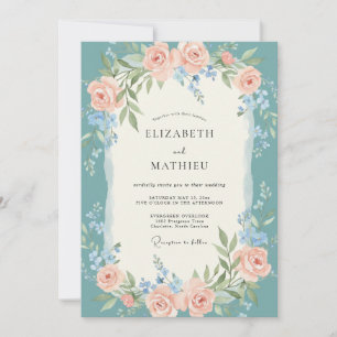 Invitación Boda Divina Turquesa de Primavera