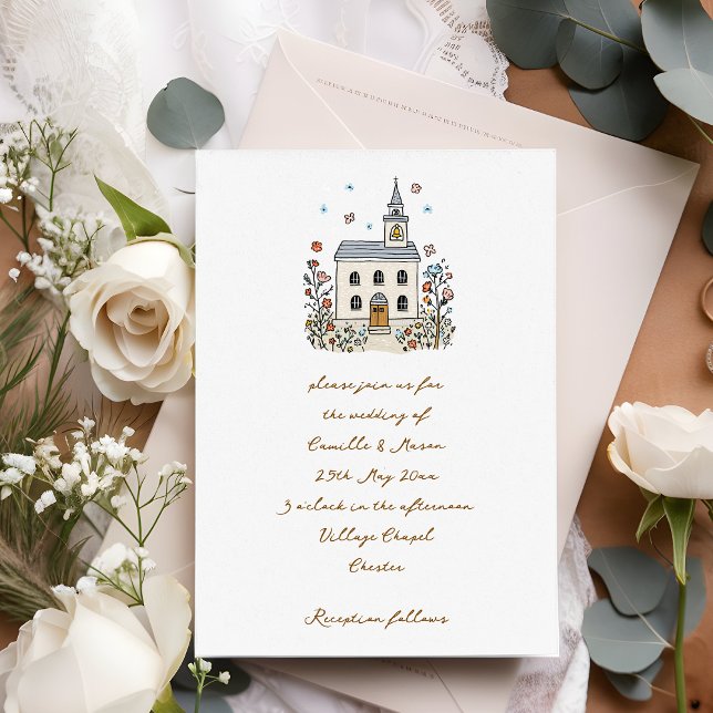 Invitación Boda Doodle de la Capilla Caprichosa (Subido por el creador)