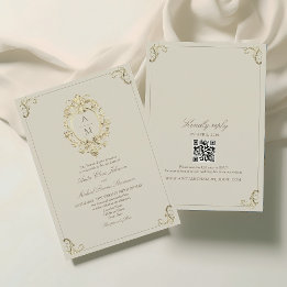 Invitación Boda Dorada Vintage Barroca