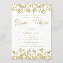 Boda dorada y blanca Damask