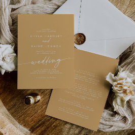 Invitación Boda dorado amarillo de la Moda Boho