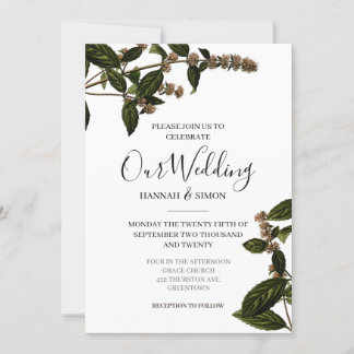 Invitación Boda Dorado elegante de la Vintage Rustica Floral