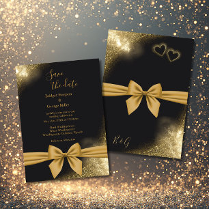 Invitación boda dorado negro filigree clásico