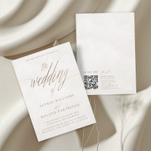 Boda Dorado y Beige Moderno de Caligrafía