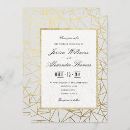 Invitación Boda dorado y blanco