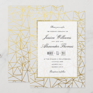 Invitación Boda dorado y blanco